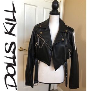 Dolls Kill Embellished Leather Jacket